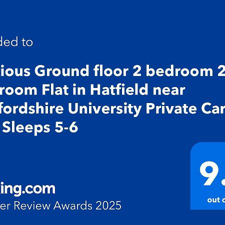 Spacious Ground Floor 2 Bedroom 2 Bathroom Flat In Hatfield Near Hertfordshire University Private Car Park Sleeps 5-6 外观 照片